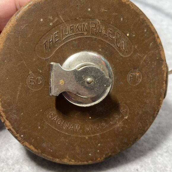 Vintage 50’ Metallic Tape Measure The Lufkin Rule Co 503 Made In USA Decor Craft - Picture 5 of 12